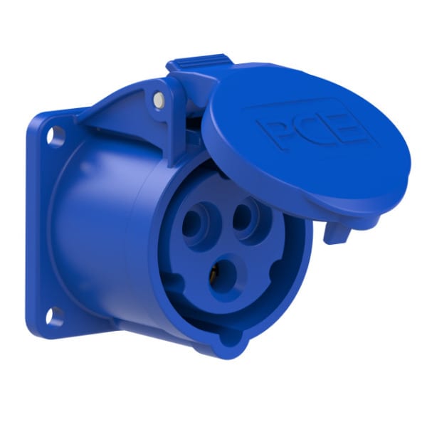 PC ELECTRIC - CEE-Anbausteckdose gerade (55x55mm) 16A 3p 6h IP44/IP54