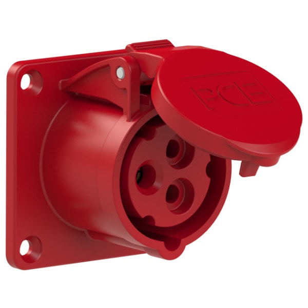 PC ELECTRIC - CEE-Anbausteckdose gerade (70x70mm) 16A 3p 9h IP44/IP54