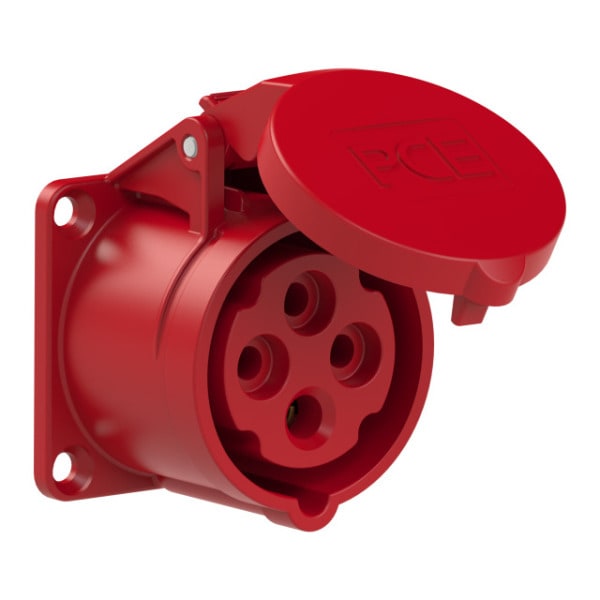 PC ELECTRIC - CEE-Anbausteckdose gerade (60x60mm) 16A 4p 6h IP44/IP54