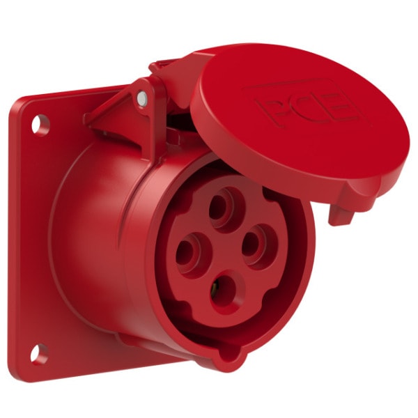 PC ELECTRIC - CEE-Anbausteckdose gerade (75x75mm) 16A 4p 6h IP44/IP54 TT