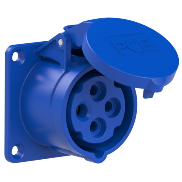 PC ELECTRIC - CEE-Anbausteckdose gerade (70x70mm) 16A 4p 9h IP44/IP54 TT