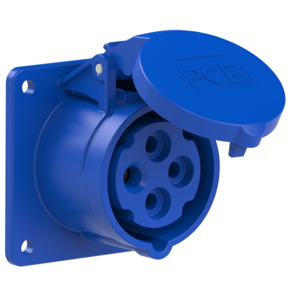 PC ELECTRIC - CEE-Anbausteckdose gerade (75x75mm) 16A 4p 9h IP44/IP54 TT