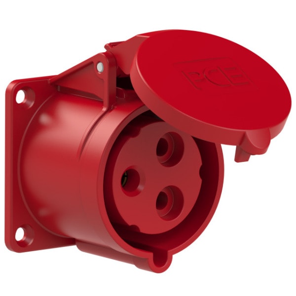PC ELECTRIC - CEE-Anbausteckdose gerade (70x70mm) 32A 3p 9h IP44/IP54 TT