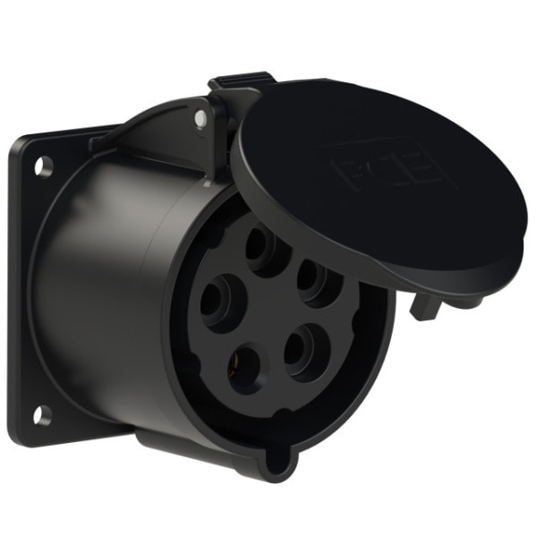PC ELECTRIC - CEE-Anbausteckdose gerade (75x75mm) 32A 5p 7h IP44/IP54