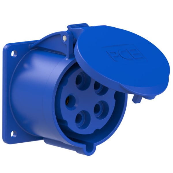 PC ELECTRIC - CEE-Anbausteckdose gerade (75x75mm) 32A 5p 9h IP44/IP54