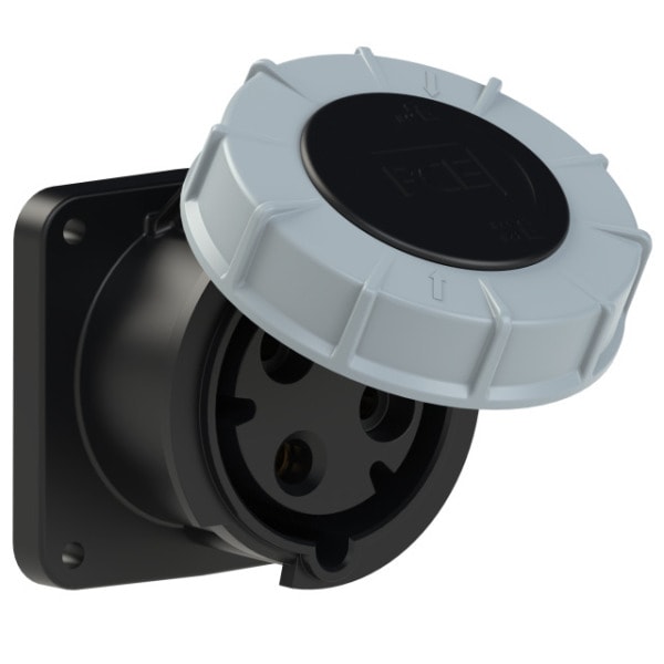 PC ELECTRIC - CEE-Anbausteckdose gerade (100x100) 63A 3p 7h IP67 POWER TWIST