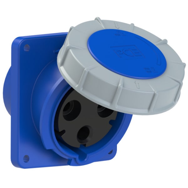 PC ELECTRIC - CEE-Anbausteckdose schräg (120x130) 125A 3p 6h IP67 POWER TWIST