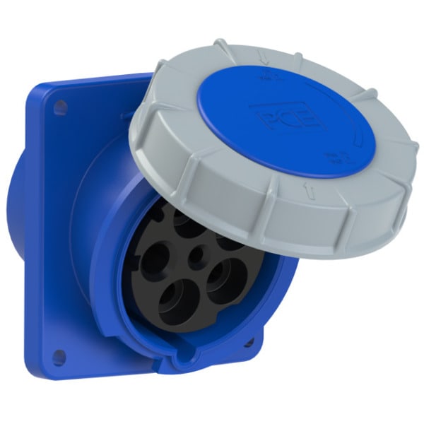 PC ELECTRIC - CEE-Anbausteckdose schräg (120x130) 125A 5p 9h IP67 POWER TWIST