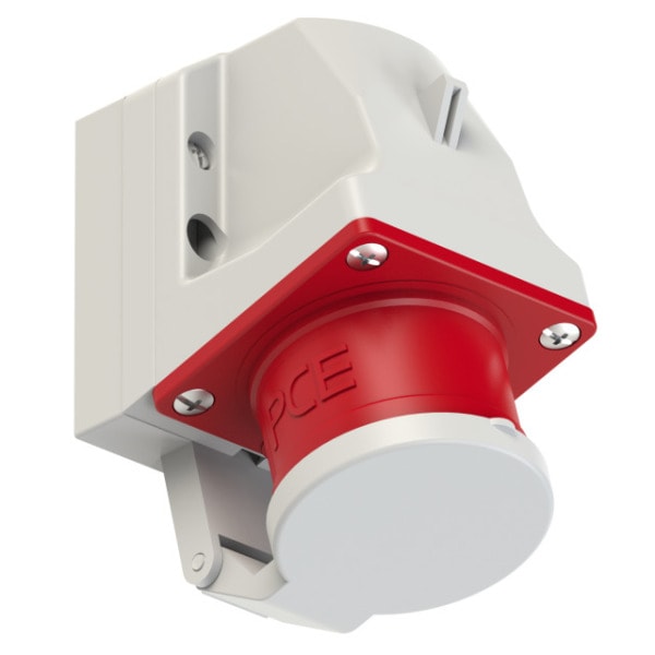 PC ELECTRIC - CEE-Wandgerätestecker 16A 5p 6h IP44 mit Deckel
