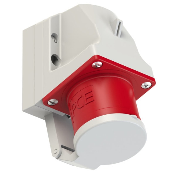 PC ELECTRIC - CEE-Wandgerätestecker 32A 4p 6h IP44  mit Deckel