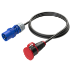 PC ELECTRIC - CEE-Adapterleitung 0,8m 16A 3p 6h Schutzkontaktkupplung (österr./deutsch.) IP44