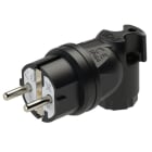 PC ELECTRIC - Schutzkontaktwinkelstecker Gummi nat IP44 (schwarz) Serie Taurus