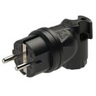 PC ELECTRIC - Schutzkontaktwinkelstecker Vollgummi nat IP44 (schwarz) Serie Taurus