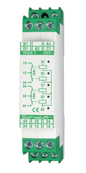 SCHALK - Vierfachrelais 4 x 230V AC, 4 Schließer 10A