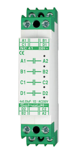 SCHALK - Netzkapazität 230V AC, 4-fach, für Reiheneinbau