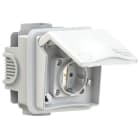 PC ELECTRIC - Schutzkontakt-Unterputzsteckdose inkl. UP-Dose Design IP44 (weiß)