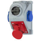 PC ELECTRIC - CEE-Wandsteckdose COMBO-POL 16A 5p 6h IP44