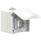 PC ELECTRIC - Schutzkontakt-Wandsteckdose (AP) Design IP44 (weiß)