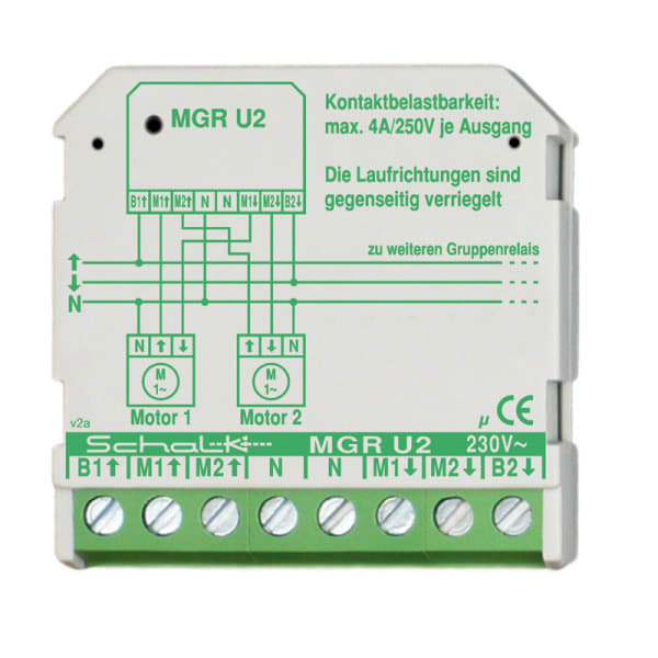 SCHALK - Motor-Gruppen-Relais 230V AC, 2 Wechsler 5A