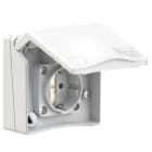 PC ELECTRIC - Schutzkontakt-Anbausteckdose Design IP44 (weiß)