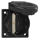 PC ELECTRIC - Schutzkontakt-Anbausteckdose P-Nova+ 50x50 nat Dichtrand IP54 seitlich (schwarz)