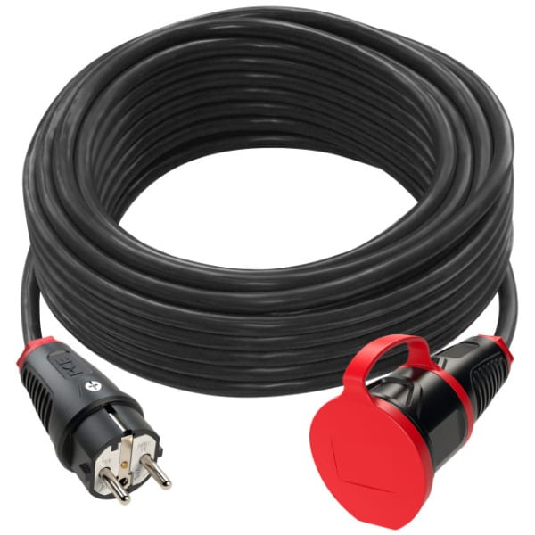 PC ELECTRIC - Verlängerungsleitung 10m H07RN-F 3G1,5 schwarz SK-Stecker/Kupplung