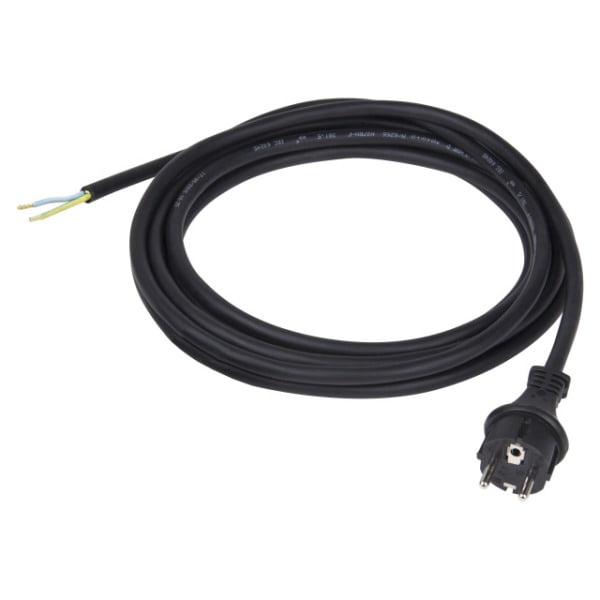 PC ELECTRIC - Geräte Anschlussleitung 5m H07RN-F 3G1,5 schwarz mit Schutzkontaktstecker