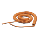 PC ELECTRIC - Spiralleitung 1m/5m H07BQ-F 3G1,5 orange PUR (Enden: 200mm glatt)
