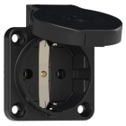 PC ELECTRIC - Schutzkontakt-Anbausteckdose 50x50 nat IP54 rückwärtig (schwarz)