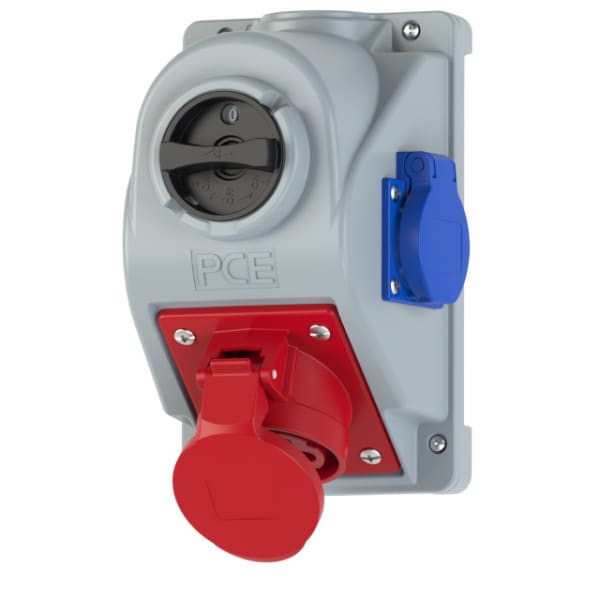 PC ELECTRIC - CEE-Wandsteckdose COMBO-POL 16A 5p 6h IP44