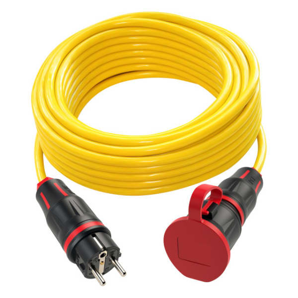 PC ELECTRIC - Verlängerungsleitung 10m N07V3V3-F 3G2,5 gelb K35 SK-Stecker/Kupplung