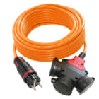 PC ELECTRIC - Verlängerungsleitung 25m H07BQ-F 3G2,5 orange PUR SK-Stecker/3-fach Kupplung