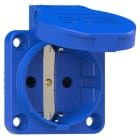 PC ELECTRIC - Schutzkontakt-Anbausteckdose 50x50 nat Shutter IP54 schraublos (blau)
