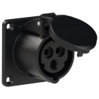 PC ELECTRIC - CEE-Anbausteckdose gerade (70x70mm) 16A 3p 6h IP44/IP54  schwarz