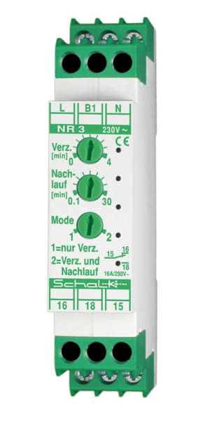 SCHALK - Nachlaufrelais m. Einschaltverzögerung 230V AC