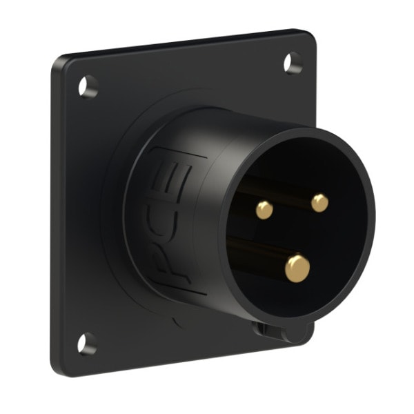 PC ELECTRIC - CEE-Anbaugerätestecker 70x70 gerade 16A 3p 6h IP44 TT schwarz