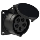 PC ELECTRIC - CEE-Anbausteckdose gerade (70x70mm) 16A 5p 6h IP44/IP54 TT schwarz