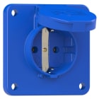 PC ELECTRIC - Schutzkontakt-Anbausteckdose 75x75 nat IP54 rückwärtig (blau)