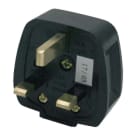 PC ELECTRIC - Schutzkontaktstecker BS (british standard) 13A IP32 schwarz mit Sicherung