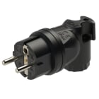 PC ELECTRIC - Schutzkontaktwinkelstecker Vollgummi 2SL IP44 (schwarz) Serie Taurus