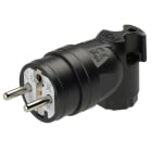 PC ELECTRIC - Schutzkontaktwinkelstecker Gummi fb IP44 (schwarz) Serie Taurus