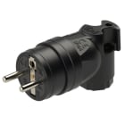 PC ELECTRIC - Schutzkontaktwinkelstecker Vollgummi fb IP44 (schwarz) Serie Taurus
