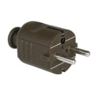 PC ELECTRIC - Schutzkontaktstecker PP 2SL Tülle zentral IP20 braun