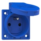 PC ELECTRIC - Schutzkontakt-Anbausteckdose P-Nova+ 50x50 fb Shutter IP54 rückwärtig (blau)