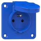 PC ELECTRIC - Schutzkontakt-Anbausteckdose 70x70 fb Shutter IP54 rückwärtig (blau)