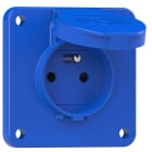 PC ELECTRIC - Schutzkontakt-Anbausteckdose 75x75 fb Shutter IP54 seitlich (blau)