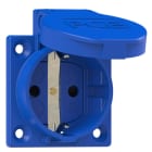 PC ELECTRIC - Schutzkontakt-Anbausteckdose P-Nova+ 50x50 nat Shutter IP54 seitlich (blau)