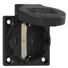PC ELECTRIC - Schutzkontakt-Anbausteckdose P-Nova+ 50x50 nat IP54 seitlich (schwarz)