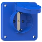 PC ELECTRIC - Schutzkontakt-Anbausteckdose 75x75 nat Dichtrand IP54 rückwärtig (blau)