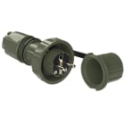 PC ELECTRIC - Schutzkontaktstecker 2SL Schutzkappe IP66/68 (bronzegrün)